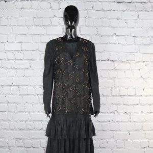 1980's Vintage Black and Gold Sequin Vest
